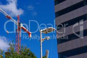 Crane Tower on Sky Background