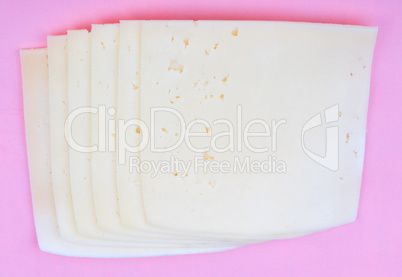 Cheese on Pink Background