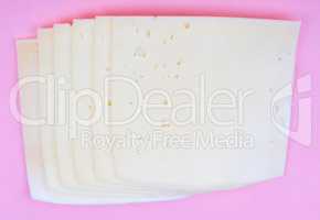 Cheese on Pink Background