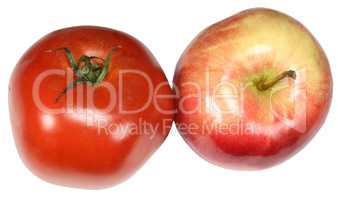 red tomato and apple