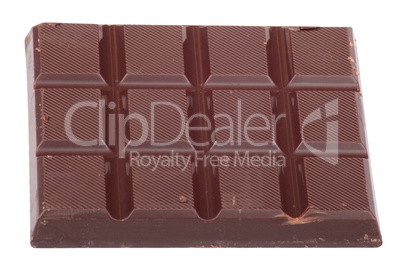 bar of  brown chocolate isolated