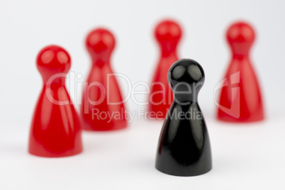 Conceptual game pawns.