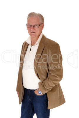 Handsome mature man standing.