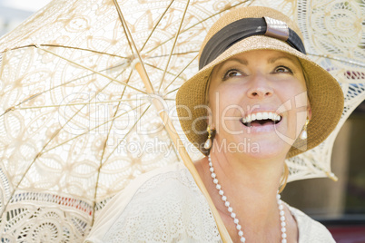 1920s Dressed Girl with Parasol Portrait