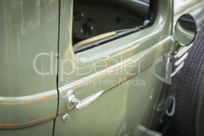 Detail Abstract of Vintage Car Door and Handle