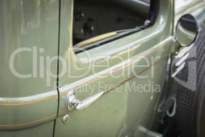 Detail Abstract of Vintage Car Door and Handle
