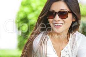 Beautiful Chinese Asian Woman Girl Wearing Sunglasses