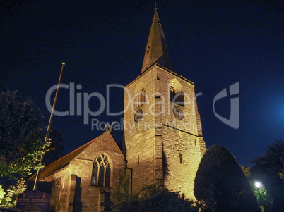 St Mary Magdalene church in Tanworth in Arden at night