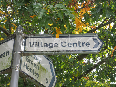 Village centre sign in Tanworth in Arden