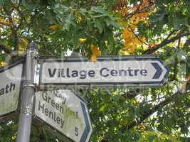 Village centre sign in Tanworth in Arden