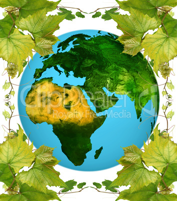 Earth and vine leaf