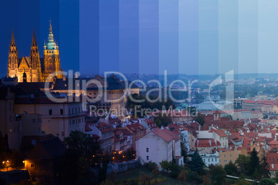 Dusk over Prague. Fantastic Collage