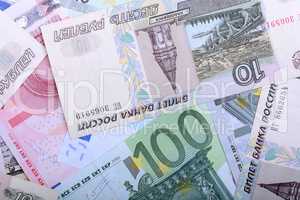 Dollars, euros, russian roubles - Money of the world