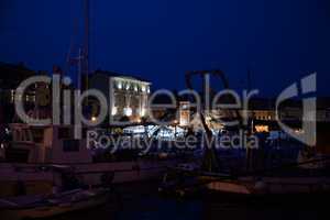 Boote bei Rovinj, abends