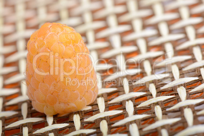 Close up of yellow raspberries