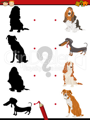 preschool shadow task with dogs