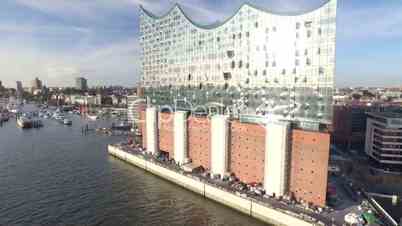 Hamburg Elbphilharmonie and Hafencity Aerial View