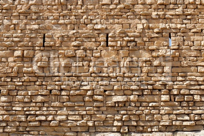 Ancient stone wall texture of the Kerak castle in Jordan