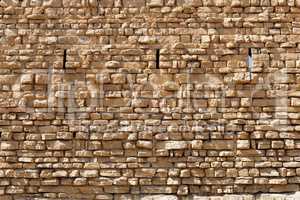 Ancient stone wall texture of the Kerak castle in Jordan