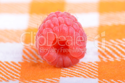 Ripe red raspberries close up