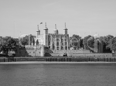 Black and white Tower of London