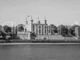 Black and white Tower of London