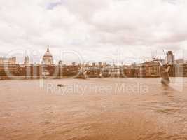 Retro looking River Thames in London