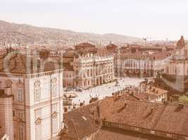 Retro looking Piazza Castello Turin