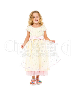 Little Girl in a Light Dress Posing