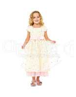 Little Girl in a Light Dress Posing