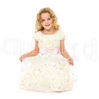 Little Girl in a Light Dress Posing