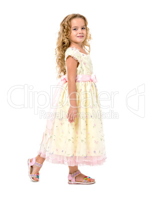 Little Girl in a Light Dress Posing