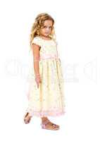 Little Girl in a Light Dress Posing