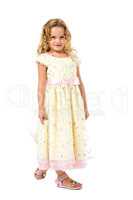 Little Girl in a Light Dress Posing