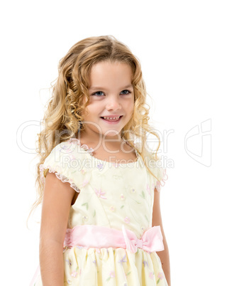 Little Girl in a Light Dress Posing