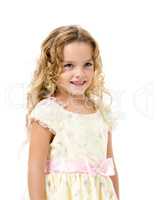 Little Girl in a Light Dress Posing