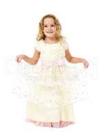 Little Girl in a Light Dress Posing