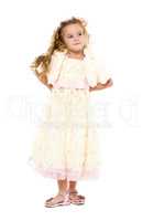 Little Girl in a Light Dress Posing
