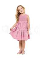 Little Girl in a Pink Dress Posing
