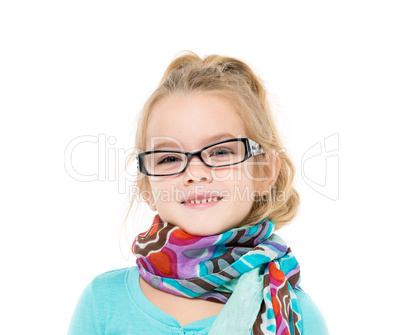 Little Girl in Eyeglasses Posing