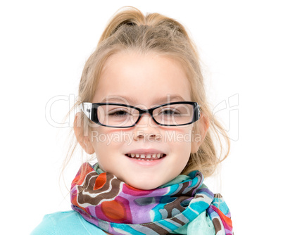 Little Girl in Eyeglasses Posing