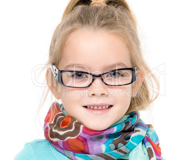 Little Girl in Eyeglasses Posing