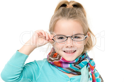 Little Girl in Eyeglasses Posing