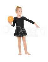 Little Gymnast Practicing with a Ball