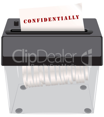 Confidential documents in the shredder