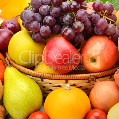 bright background of fruits and vegetables