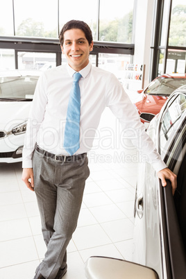 Man leaning on the door