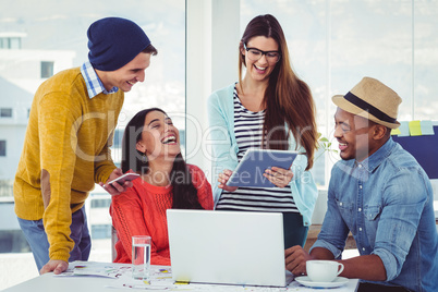 Young creative team having a meeting Young creative team having a meeting