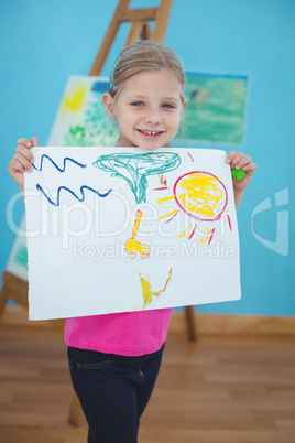 Happy kid enjoying arts and crafts painting