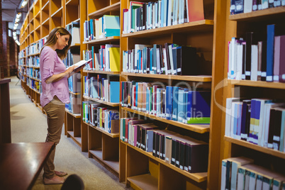 Mature student in the library